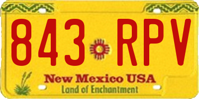 NM license plate 843RPV