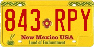 NM license plate 843RPY