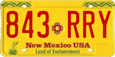 NM license plate 843RRY