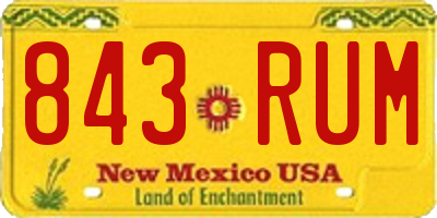 NM license plate 843RUM
