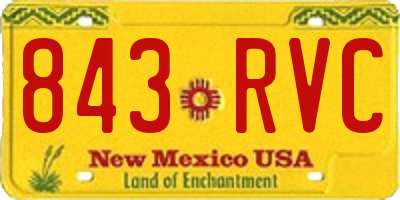 NM license plate 843RVC