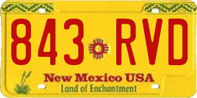 NM license plate 843RVD