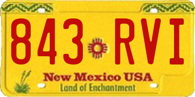 NM license plate 843RVI