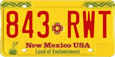 NM license plate 843RWT