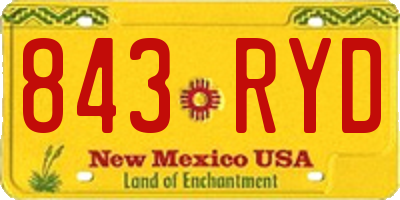 NM license plate 843RYD
