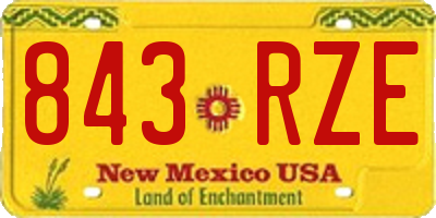 NM license plate 843RZE