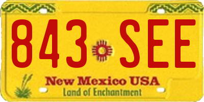 NM license plate 843SEE
