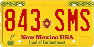 NM license plate 843SMS
