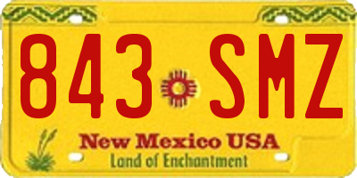 NM license plate 843SMZ
