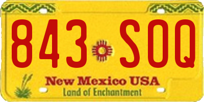 NM license plate 843SOQ