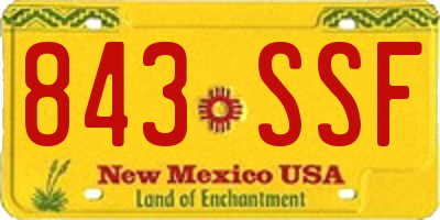 NM license plate 843SSF