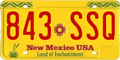 NM license plate 843SSQ