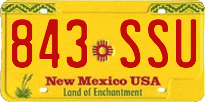 NM license plate 843SSU