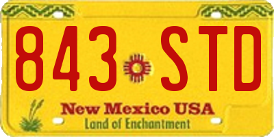 NM license plate 843STD