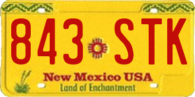 NM license plate 843STK