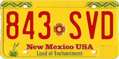 NM license plate 843SVD