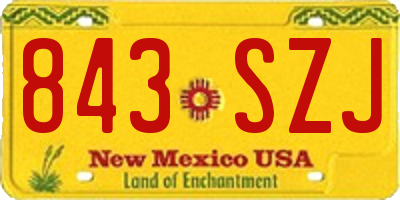 NM license plate 843SZJ