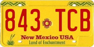 NM license plate 843TCB