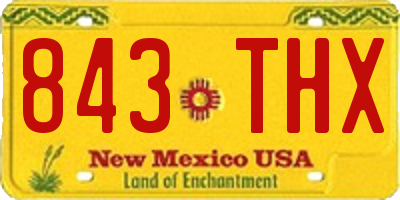 NM license plate 843THX