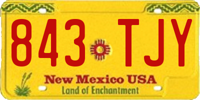 NM license plate 843TJY