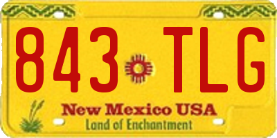 NM license plate 843TLG