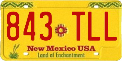 NM license plate 843TLL