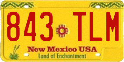 NM license plate 843TLM
