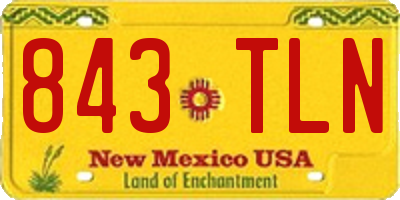 NM license plate 843TLN