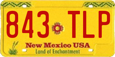 NM license plate 843TLP