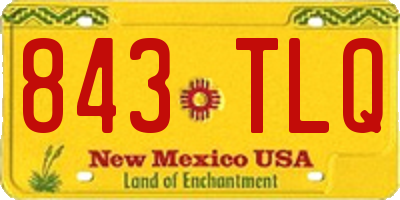 NM license plate 843TLQ