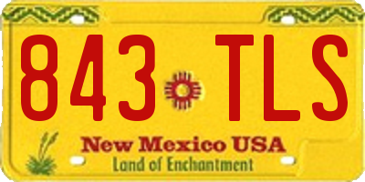 NM license plate 843TLS