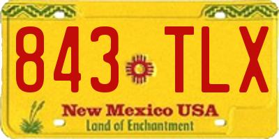 NM license plate 843TLX
