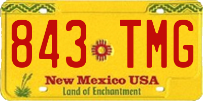 NM license plate 843TMG