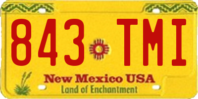 NM license plate 843TMI