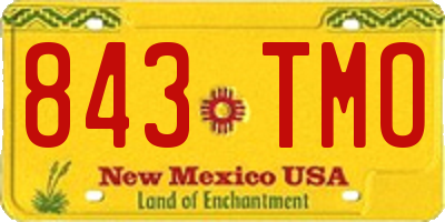 NM license plate 843TMO