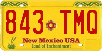 NM license plate 843TMQ