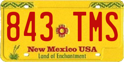NM license plate 843TMS