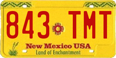 NM license plate 843TMT