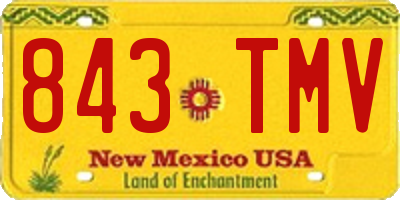 NM license plate 843TMV