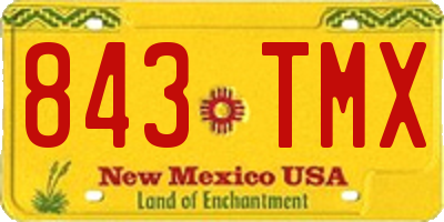 NM license plate 843TMX