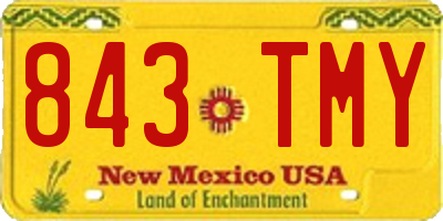 NM license plate 843TMY