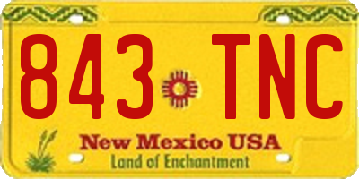NM license plate 843TNC