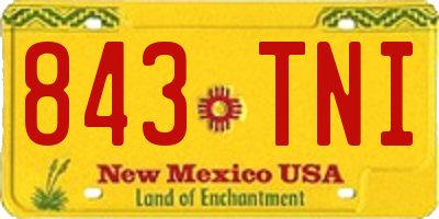NM license plate 843TNI