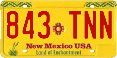 NM license plate 843TNN