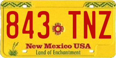 NM license plate 843TNZ