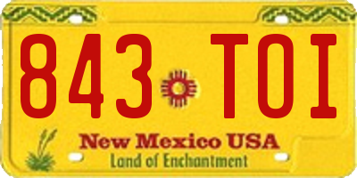 NM license plate 843TOI