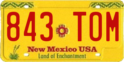 NM license plate 843TOM