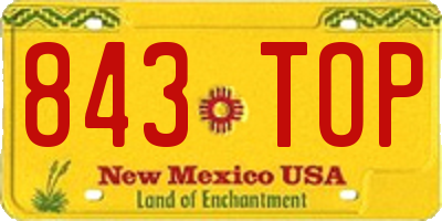NM license plate 843TOP