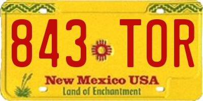 NM license plate 843TOR