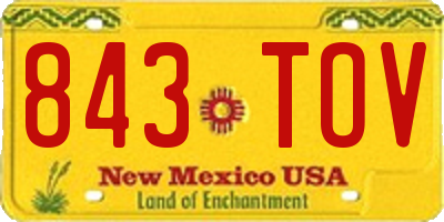 NM license plate 843TOV